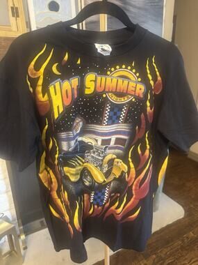 Caribbean Dream Hot Summer Nights Street Heat Graphic T-Shirt Black Cotton XL